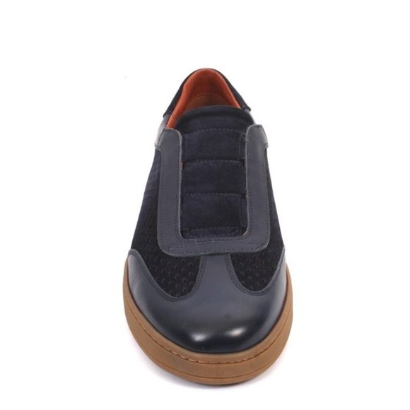Roberto Serpentini 57130 Blue Leather Streetch Sneakers Shoes main image 5